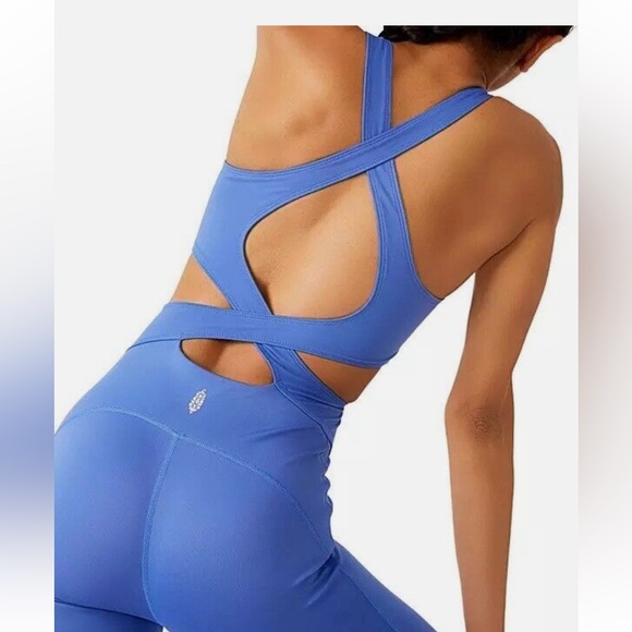 Free People Movement Back it Up Onesie in Blue Size XS - Picture 3 of 7